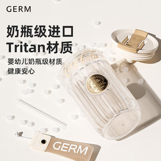格沵（germ）可口可乐联名款徽章系列水杯咖啡杯女高颜值tritan吸管杯子夏新款 商品图4