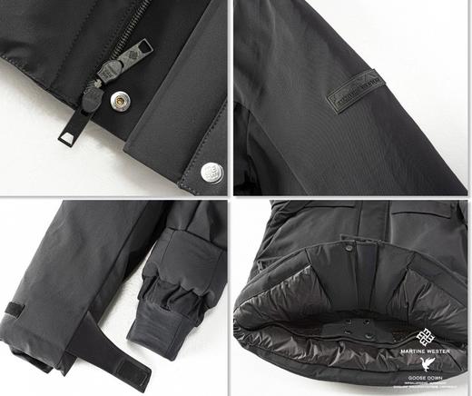 Martine Wester 男日本东丽Dermizax 弹力防水透湿面料立体贴袋可脱卸帽鹅绒服11083188 商品图6