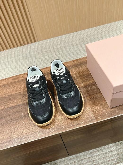 缪缪2025ss春夏新款饼干鞋阿甘鞋休闲运动鞋底厚：约4.5cm（HC） 商品图4