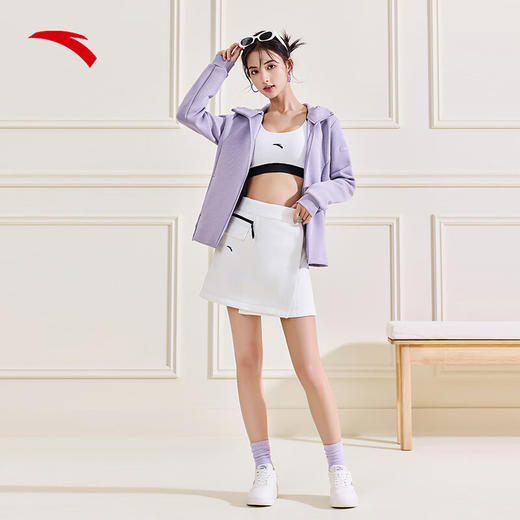 安踏易打理运动外套女士冬季新款百搭连帽针织开衫上衣162517707S 商品图1