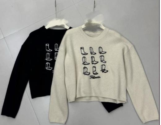 【门店同款】ENJOY冬季柔软刺绣短靴上衣 159949154 商品图1