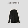 ROMI STUDIO 软糯羊驼毛黑白撞色圆领针织毛衣针织衫R29M117 商品缩略图0