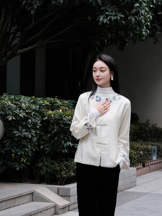 盛唐牡丹|百蝶手绣对襟外套 商品图4