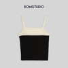 ROMI STUDIO-B 简约百搭气质黑杏撞色吊带加针织开衫两件套 M3690 商品缩略图2