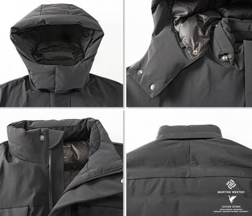 Martine Wester 男日本东丽Dermizax 弹力防水透湿面料立体贴袋可脱卸帽鹅绒服11083188 商品图5