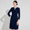 IWY/藏青色职业西装连衣裙女气质干练酒店前台接待商务工作服243017Q1 商品缩略图1