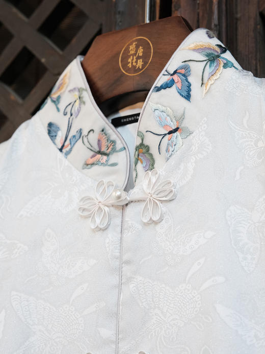 盛唐牡丹|百蝶手绣皮草马甲 商品图3