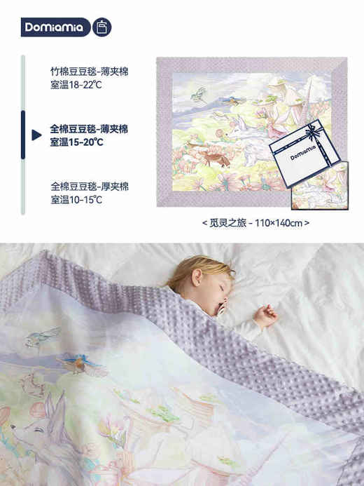 哆咪呀婴幼儿薄夹棉盖毯-觅灵之旅 商品图0
