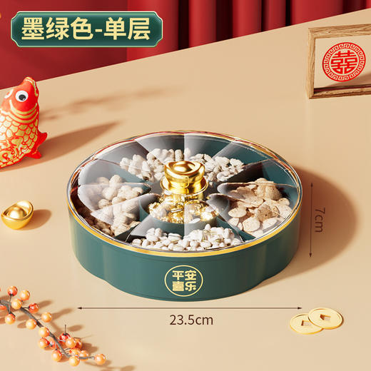 【新中式❗️福气满满旋转果盘】招财进宝，平安喜乐，分层多格设计，新款家用透明带盖新年蛇年春节元宝干果盘糖果盒礼物 商品图7