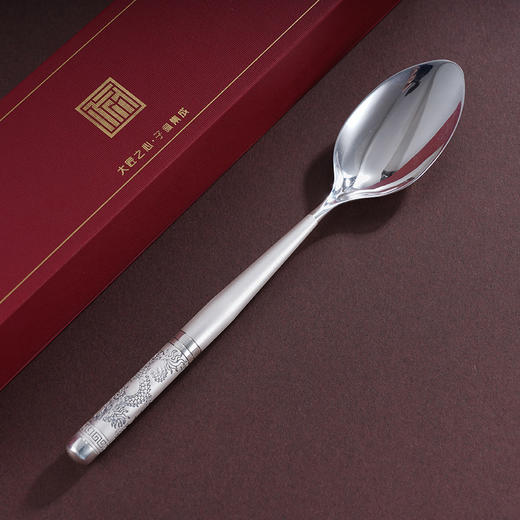 子佩集S999银【龙凤呈祥】勺子摆件【B4117】纯银餐具2412 商品图1
