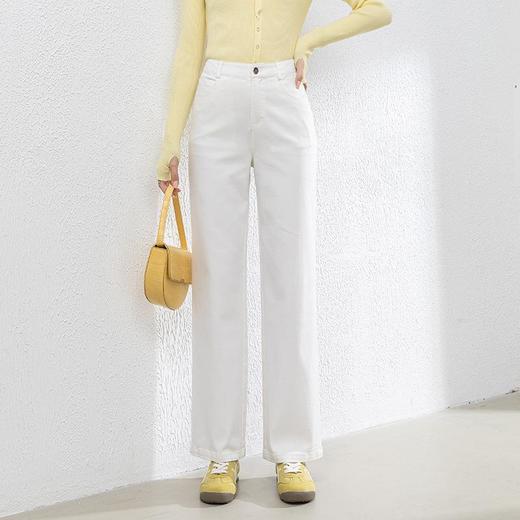 【高货rg】全新升级【铂金会员183/天猫239/差价56】(65654) 洛诗琳米白色牛仔直筒裤2025春季高腰宽松九分阔腿裤女 商品图3