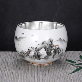 子佩集S999银【山居岁月】茶具【JLT017】纯银茶杯摆件2412