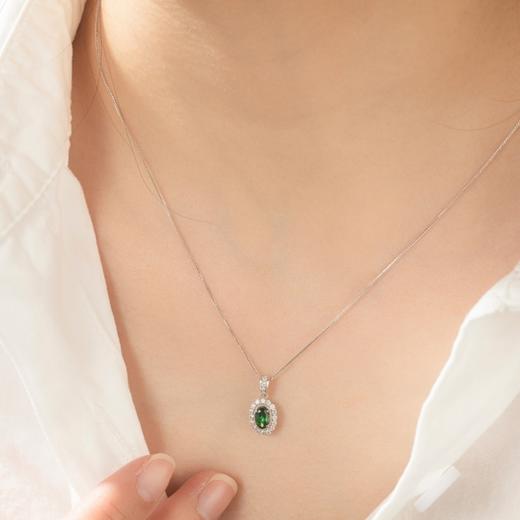 菜菜家萤火之光·沙弗莱项链|卡扎尼绿+高珠工艺+18k白金链，华贵又百搭 商品图8