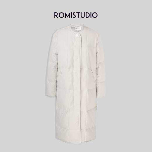 ROMI STUDIO高充绒量白鹅绒冬季中长款带围脖休闲时尚羽绒服W2294 商品图1