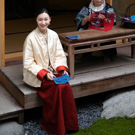 牧衣游原创 丝棉手工刺绣短外套新款质朴复古百搭新中式外套 茹欢 商品图2