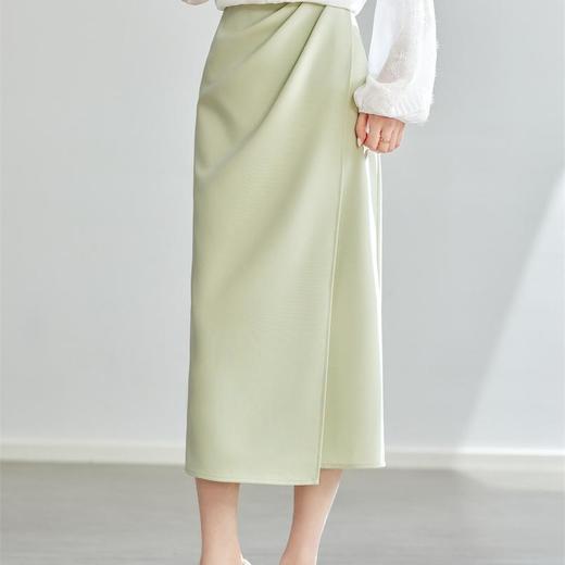 全新升级【铂金会员146/天猫199/差价53】(54106) 洛诗琳时尚通勤半身裙2025春季新款百搭直筒褶皱显瘦裙子 商品图0