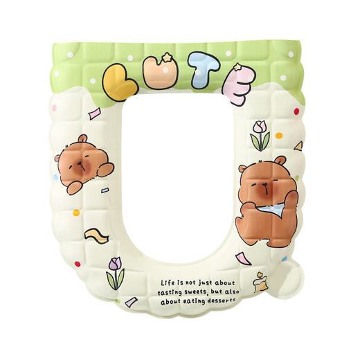 「9.9元到手！柔软Q弹」防水免洗马桶坐垫 四季通用泡沫硅胶垫大号居家日用耐脏粘贴坐便套 商品图4