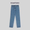 ROMI STUDIO-B【高品质】四季刚需高腰直筒休闲蓝色复古牛仔裤N2750 商品缩略图3