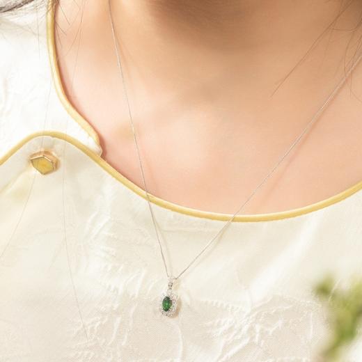 菜菜家萤火之光·沙弗莱项链|卡扎尼绿+高珠工艺+18k白金链，华贵又百搭 商品图5