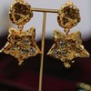雀说 欧美中古铜镀金熔岩五角星耳夹耳环饰品5ZF-10502 商品缩略图0