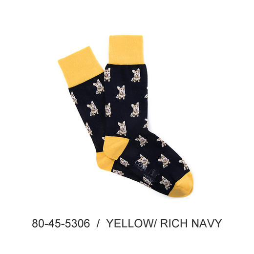 英国CORGI男士袜子 柯基狗狗印花中筒袜 商品图3