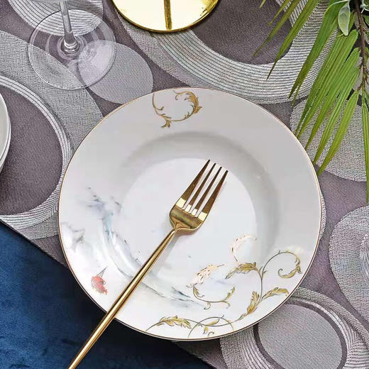 唐惠唐山骨瓷餐具整套18头中式家用饭碗盘勺子碗筷餐具整套 秋思 商品图4