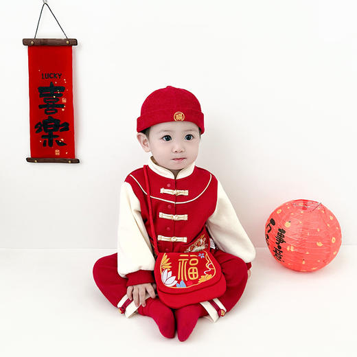 雀说 新年拜年包包儿童婴儿红色新年压岁钱包喜庆国风斜挎包宝宝零钱包5ZF-10509 商品图2