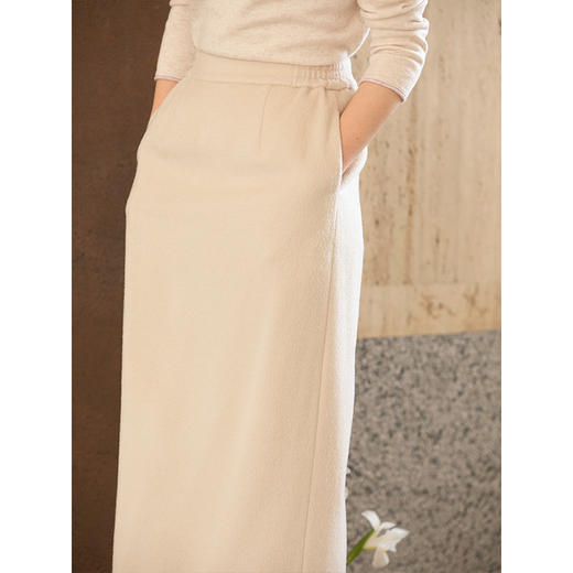 牧衣游原创 进口澳毛毛呢半裙软糯舒服显瘦百搭直筒半身裙 拂衣 商品图2