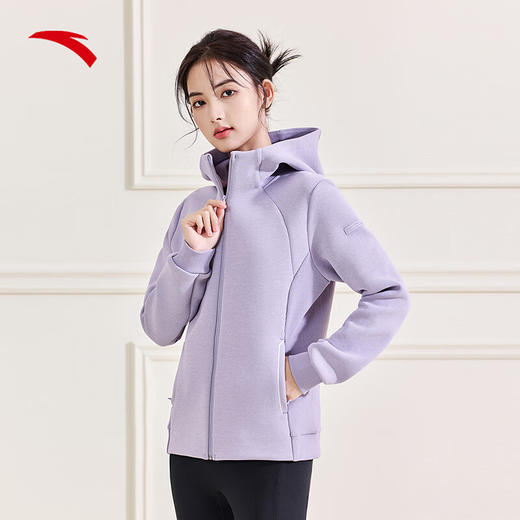 安踏易打理运动外套女士冬季新款百搭连帽针织开衫上衣162517707S 商品图3