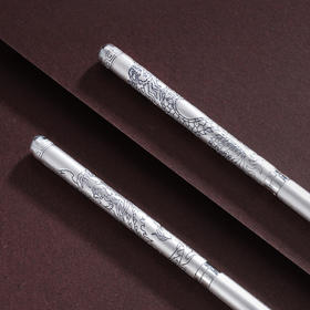 子佩集S999银【龙凤呈祥】筷子摆件【B3117】纯银餐具2412