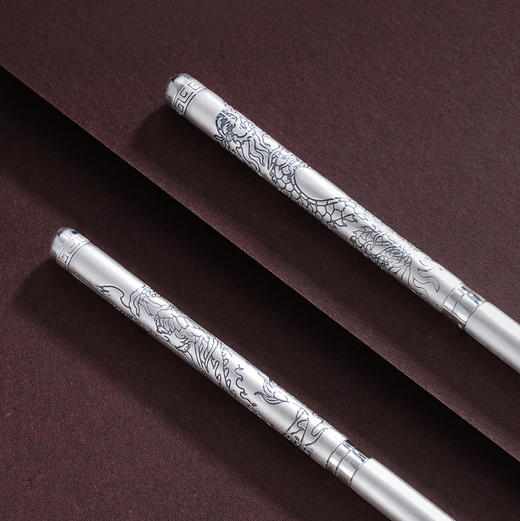 子佩集S999银【龙凤呈祥】筷子摆件【B3117】纯银餐具2412 商品图1