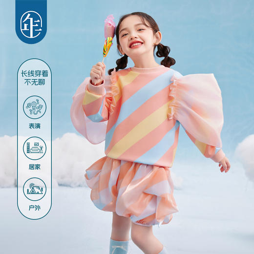 年衣童装女童短裤2025年春新款女大童女孩甜美糖果花苞裤子演出服糖心精灵短裤 商品图4