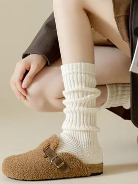 董洁杨幂同款保袜时髦美式复古堆堆袜套