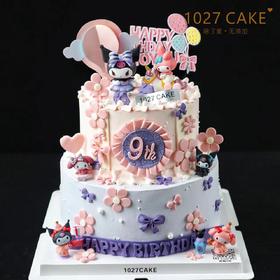1027CAKE |   三丽鸥 库洛米 美乐蒂 双层 翻糖装饰蛋糕