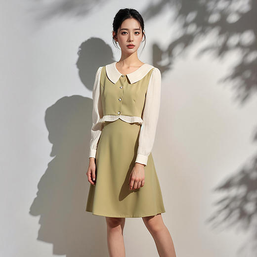 奢姿2025年春季新款大码女装甜美蕾丝拼接裙子胖妹妹假两件连衣裙9951890324 商品图3