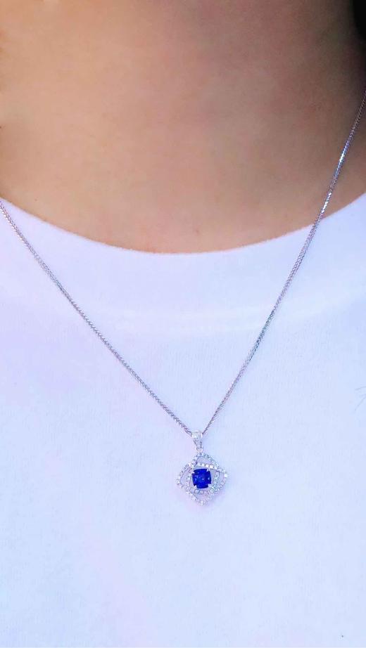 0.86ct刻面蓝宝石吊坠 商品图4