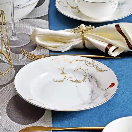 唐惠唐山骨瓷餐具整套18头中式家用饭碗盘勺子碗筷餐具整套 秋思 商品图7