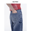 SELFWHO纯棉复古洗水双腰头牛仔裤女2025春季新款宽松百搭阔腿裤 商品缩略图3