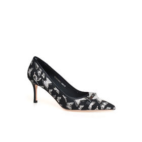 豪麟名鞋奥莱迪嘉女鞋皮鞋织物+牛皮革DJYYA51WP007黑色  原价1660元