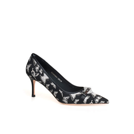 豪麟名鞋奥莱迪嘉女鞋皮鞋织物+牛皮革DJYYA51WP007黑色  原价1660元 商品图0