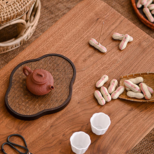 【敦煌花生迷你香插】敦煌好事花生香插家用室内线香底座中式茶桌摆件沉香檀香线香插 商品图5