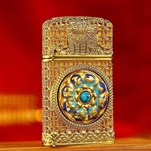ZIPPO打火机DIY窄机套壳如意小算盘防风男士金色国潮风 JCZ 商品图1
