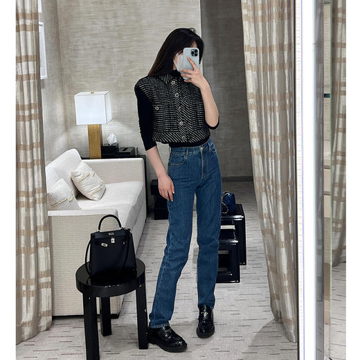 ROMI STUDIO-B【高品质】四季刚需高腰直筒休闲蓝色复古牛仔裤N2750 商品图0