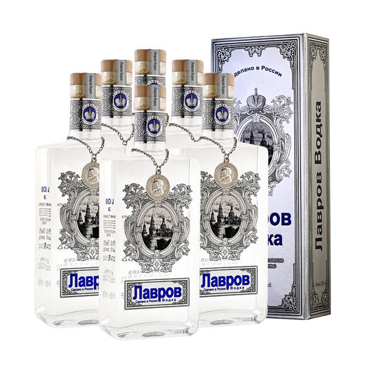 拉夫罗夫 伏特加 俄罗斯原瓶进口 40度 750ml 蒸馏酒 洋酒 750mL 6瓶 整箱装 商品图0