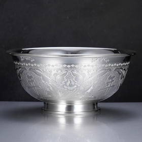 子佩集S999【锦绣年年】碗摆件【FS024】纯银餐具2412