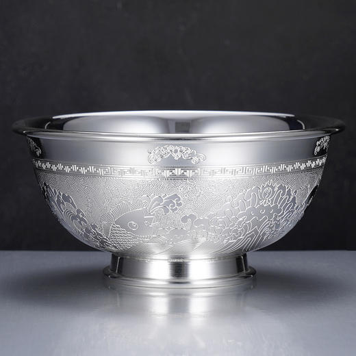 子佩集S999银【福鱼临门】碗摆件【FS022】纯银餐具2412 商品图3