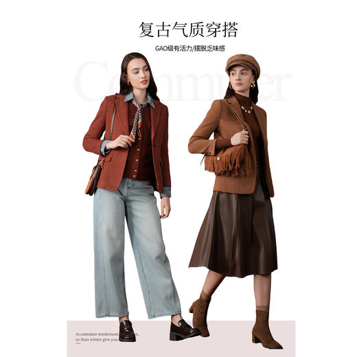 【羊绒】【两色可选】乔万尼新款大衣短款修身职场高级感EI4B568 商品图2