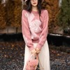 日韩秋冬新款花朵毛衣女气质宽松慵懒风设计感撞色提花套头针织衫 商品缩略图0