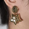 雀说 欧美中古铜镀金熔岩五角星耳夹耳环饰品5ZF-10502 商品缩略图1