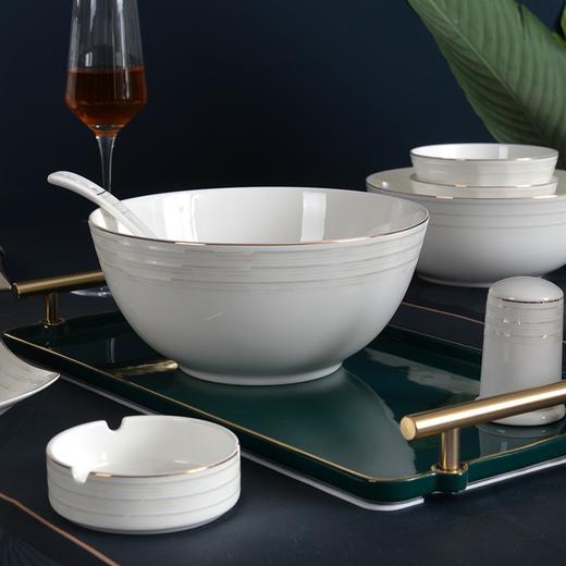 唐惠餐具整套唐山骨瓷碗盘餐具套装33头中式简约乔迁礼物皮箱包装彩虹 商品图2